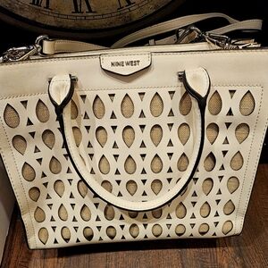 Nine West Cream Perforated Tote Bag - EUC